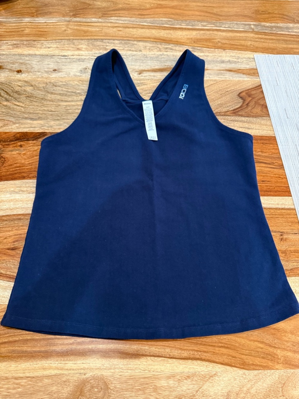 Bodi Navy Women’s Racerback Tank Top: Large - Picture 3 of 5